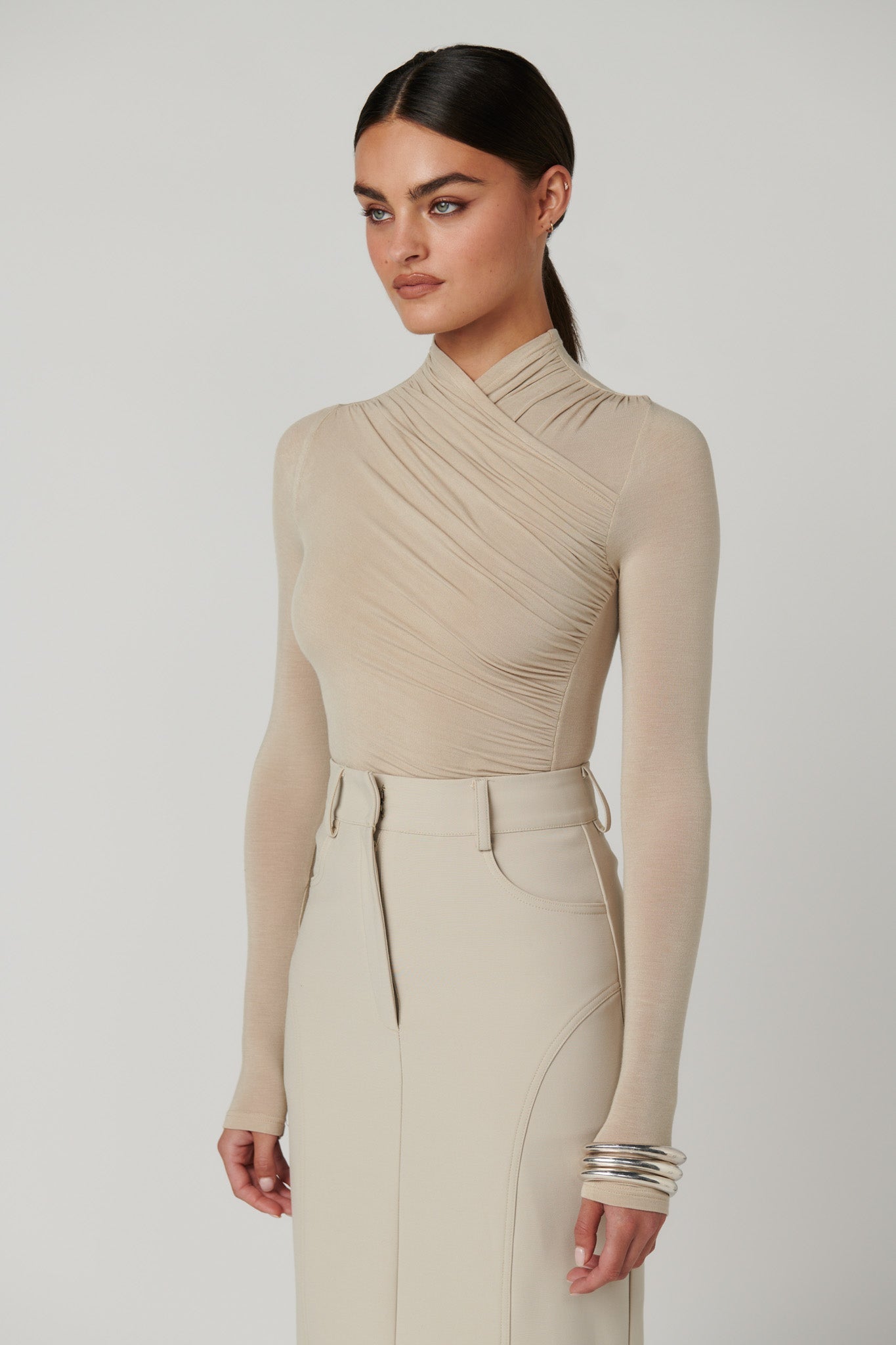 Amrita Bodysuit in Almond – Bodysuit