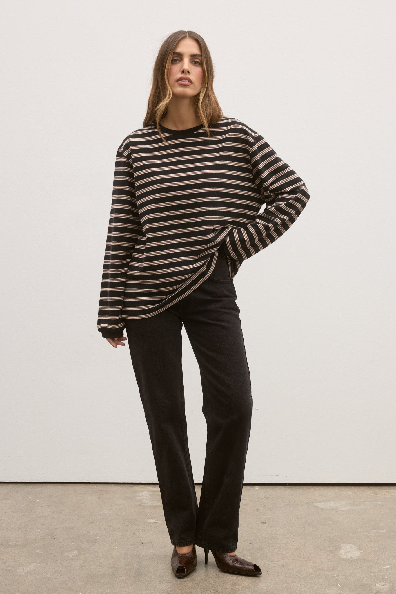 Lee Long Sleeve in Brown Stripe – Top