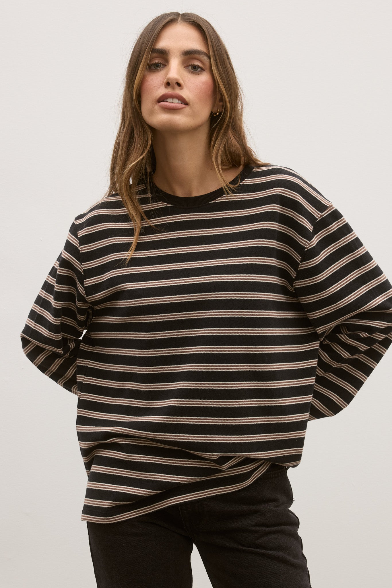 Lee Long Sleeve in Brown Stripe – Top