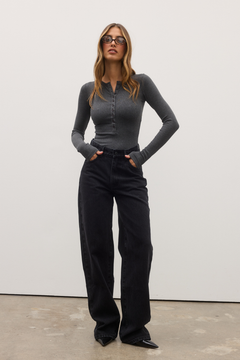 Lara Bodysuit in Dark Heather Grey – Bodysuit