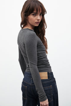 Nyla Top in Dark Heather Grey – Top